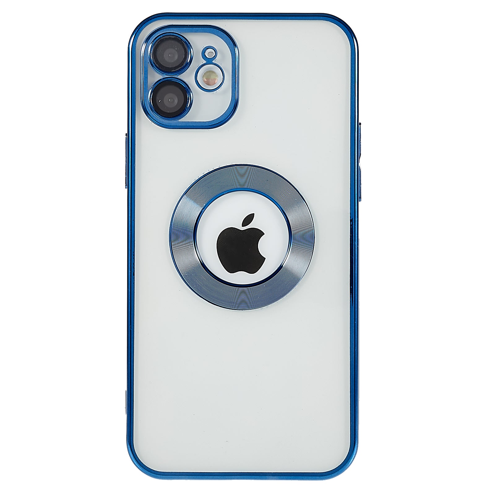 For iPhone 12 6.1 inch Electroplating Edges Soft TPU Case CD Texture Ring Logo Hole Design Clear Phone Cover with Built-in PC Camera Lens Film For iPhone 12 6.1 inch Electroplating Edges Soft TPU Case CD Texture Ring Logo Hole Design Clear Phone Cover with Built-in PC Camera Lens Film
